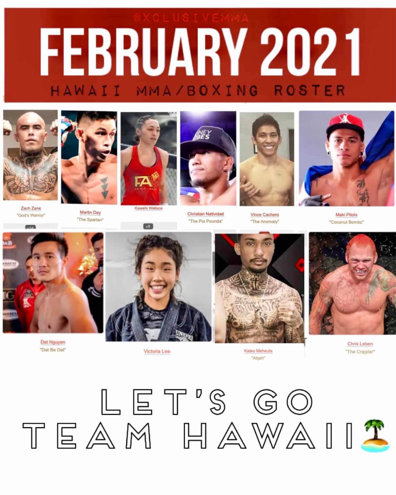 Hawaii MMA News: MMA and Boxing Schedule for February 2021