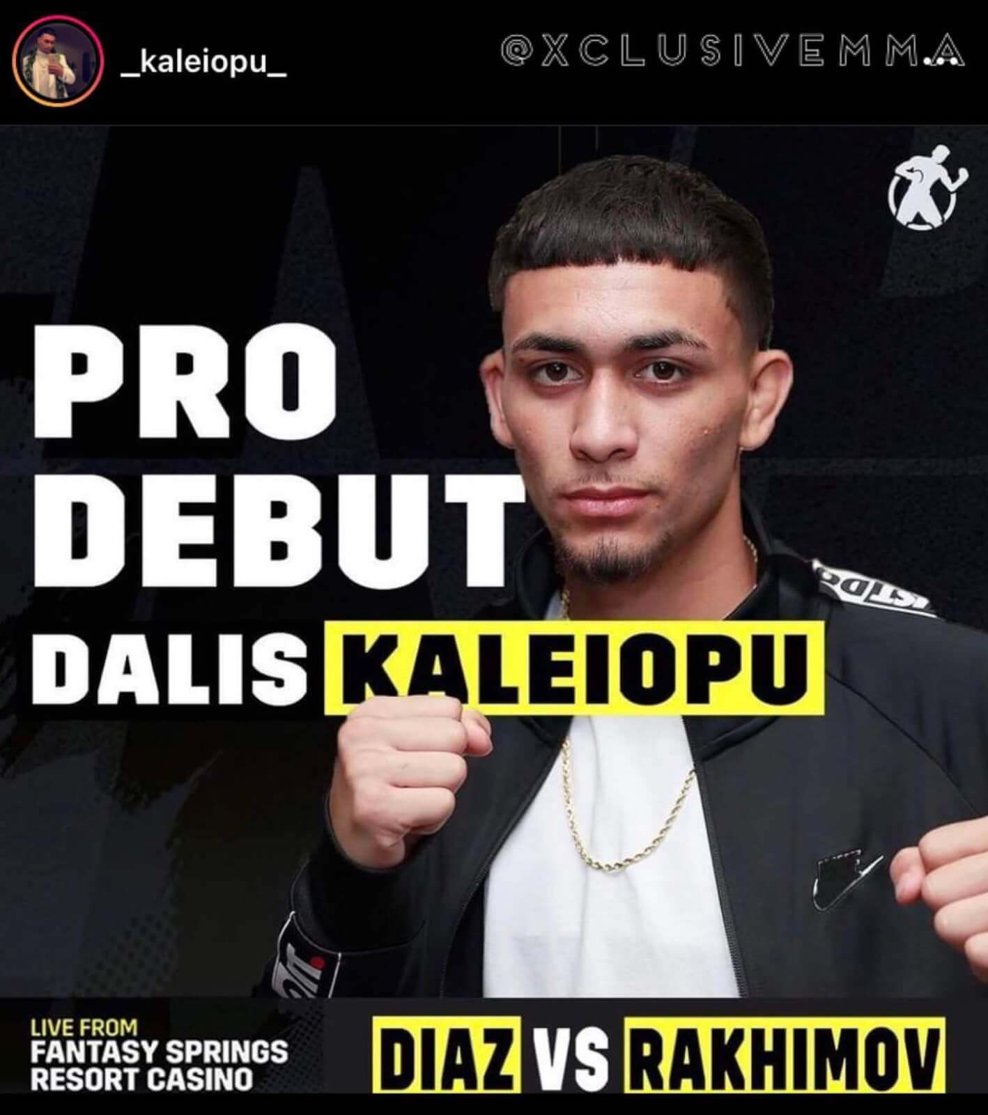 Hawaii MMA News : Dalis Kaleiopu PRO Boxing debut