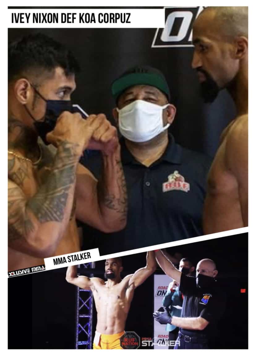Ivey Nixon defeated Koa Corpuz at RUF MMA 39: Road to ONE
