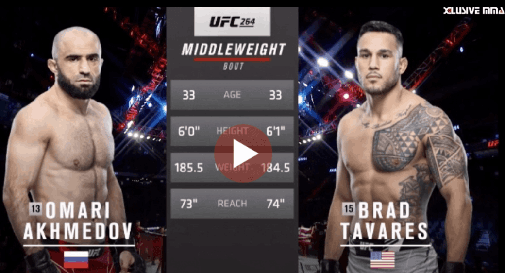 Omari akhmedov vs BRad Tavares