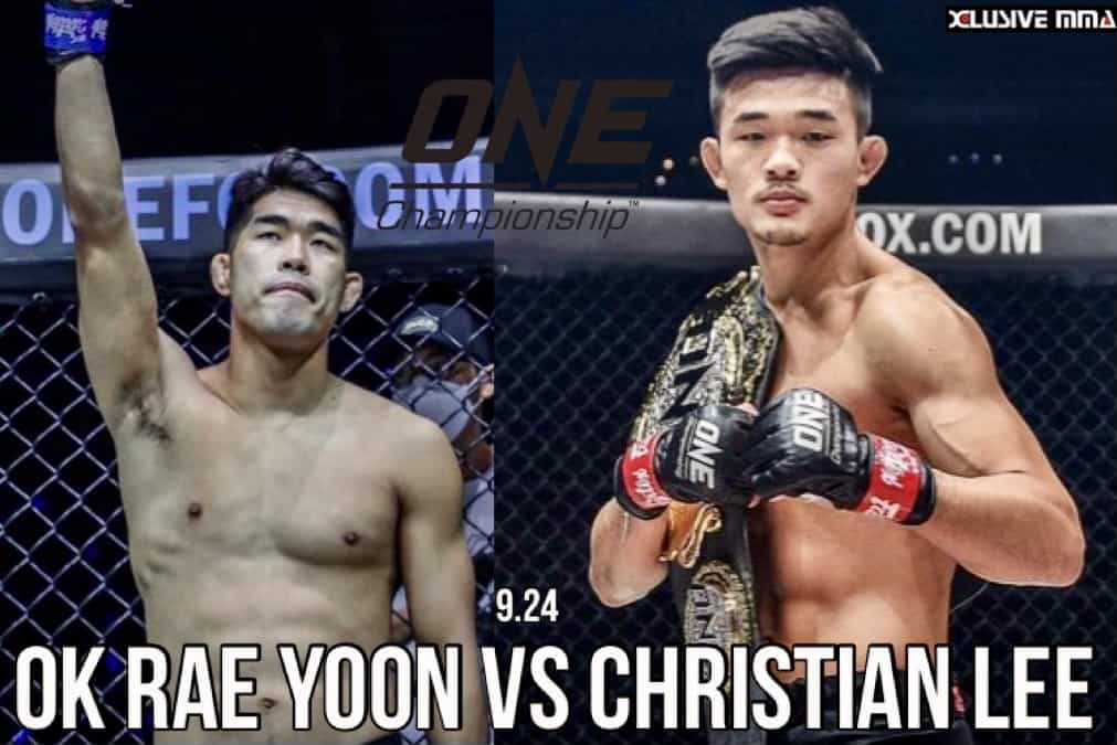 Christian Lee Rae Yoon Ok will headline One Championship on Sept 24