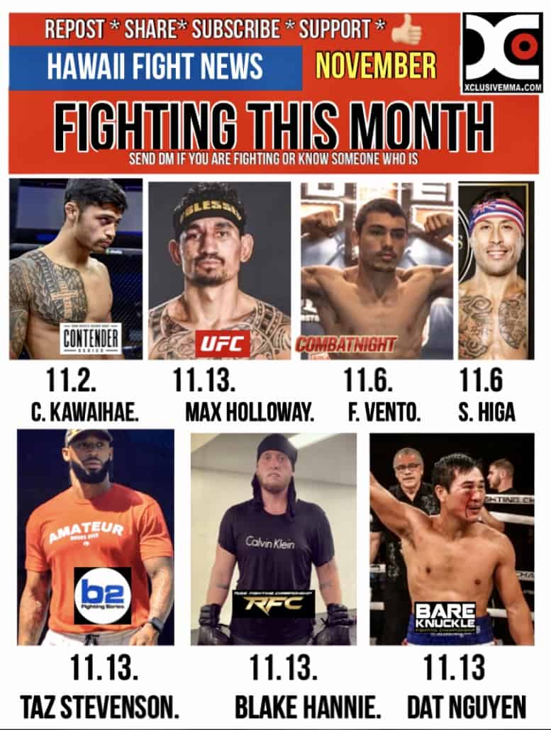Hawaii Fight News: Fight Schedule in November