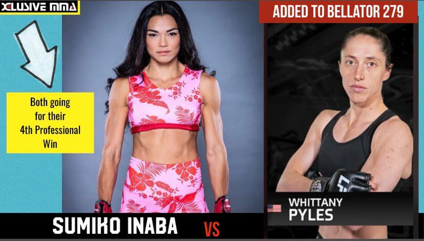 Sumiko Inaba vs. Whittany Pyles joins Bellator 279
