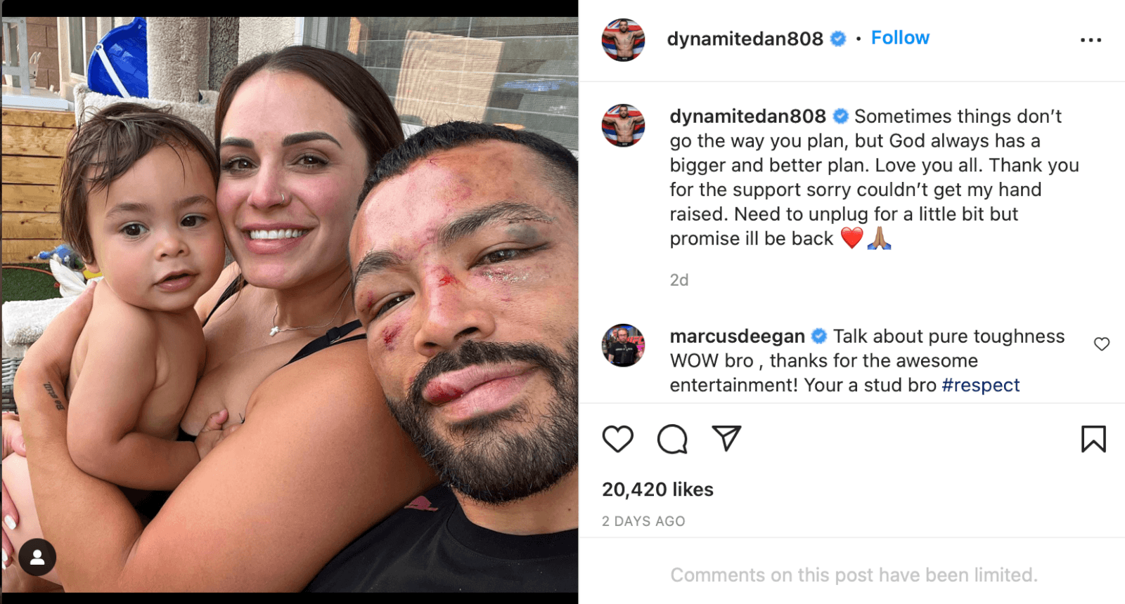 Dan Ige after fighting Mover Evloev