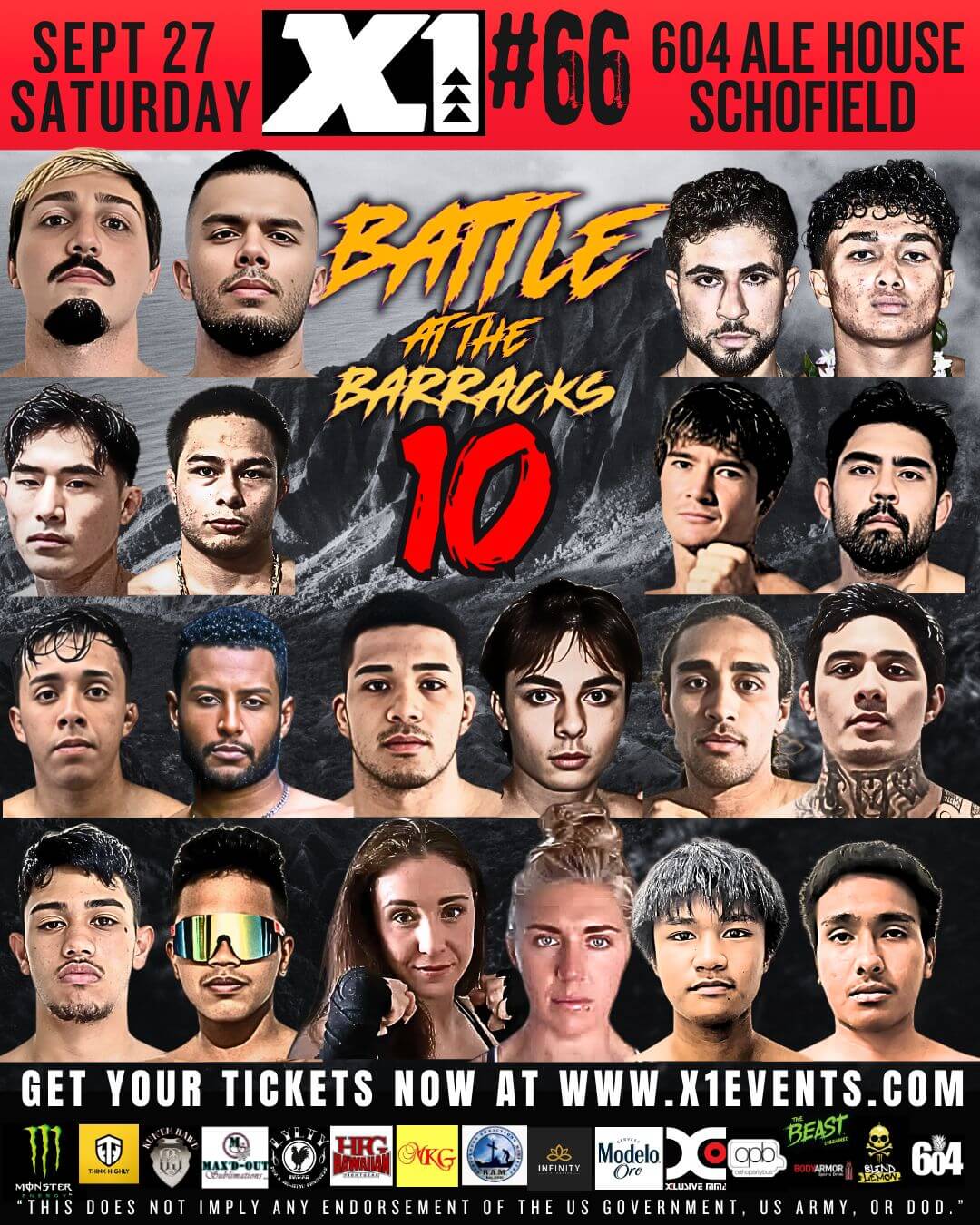 Michael Rohleder vs. Brandon Land, Baraa Aboud vs. Chris Vanny Gonzalez, Leonard Oshiro vs. Kimo Rodrigues, Arlo Eckardt vs. Todd Takeuchi, Bernabe Vera vs. David Webster, Michael Ramos vs. Bradly Rocha, Baylen Cooper vs. Nalu Cenal, Makoa Canoy vs. Uriyah Elaban, Erin Terranova vs. Bonnie Stoehr, Baba Balai vs. Gemar Alvarado,