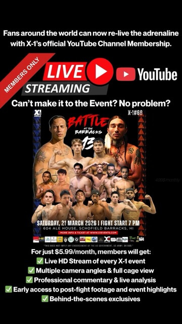 where to watch x1 mma
 live
